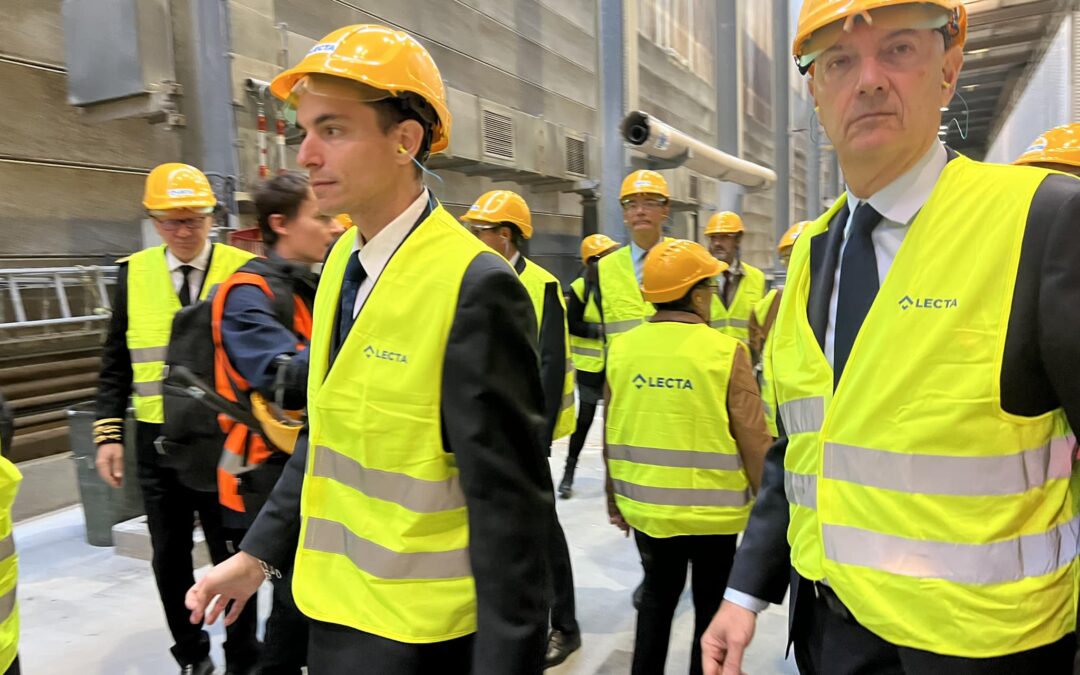 Visite du ministre de l’Industrie, Roland Lescure, aux Papeteries de Condat